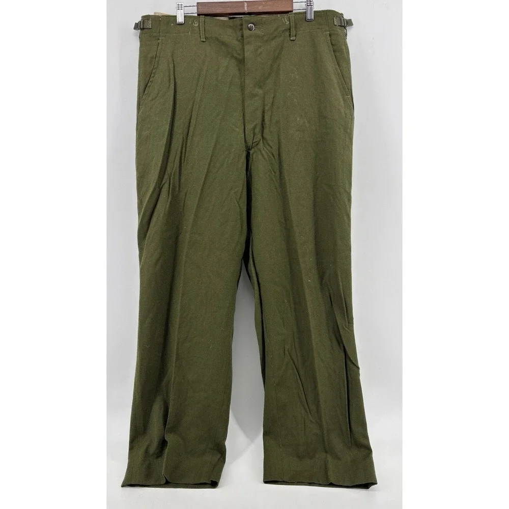 US Army M-1951 Field Wool Trousers Green Korean War Military Pants Medium Reg